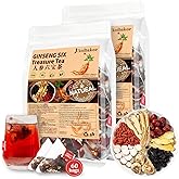 Kidney Tea Formula Ginseng Six Treasure Tea - Pure Natural Chinese Traditional Herbal Ginseng Six Treasure Kidney Detoxification Purification Tea Bag, Contains 7 Precious ingredient Formulas (60 bags/2 Pack)