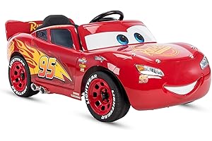 Huffy Lightning McQueen 6V Ride-On Toy Car with Headlights & Engine Sounds, Foot Pedal Drive, Up to 2.5 MPH, Ages 3–7