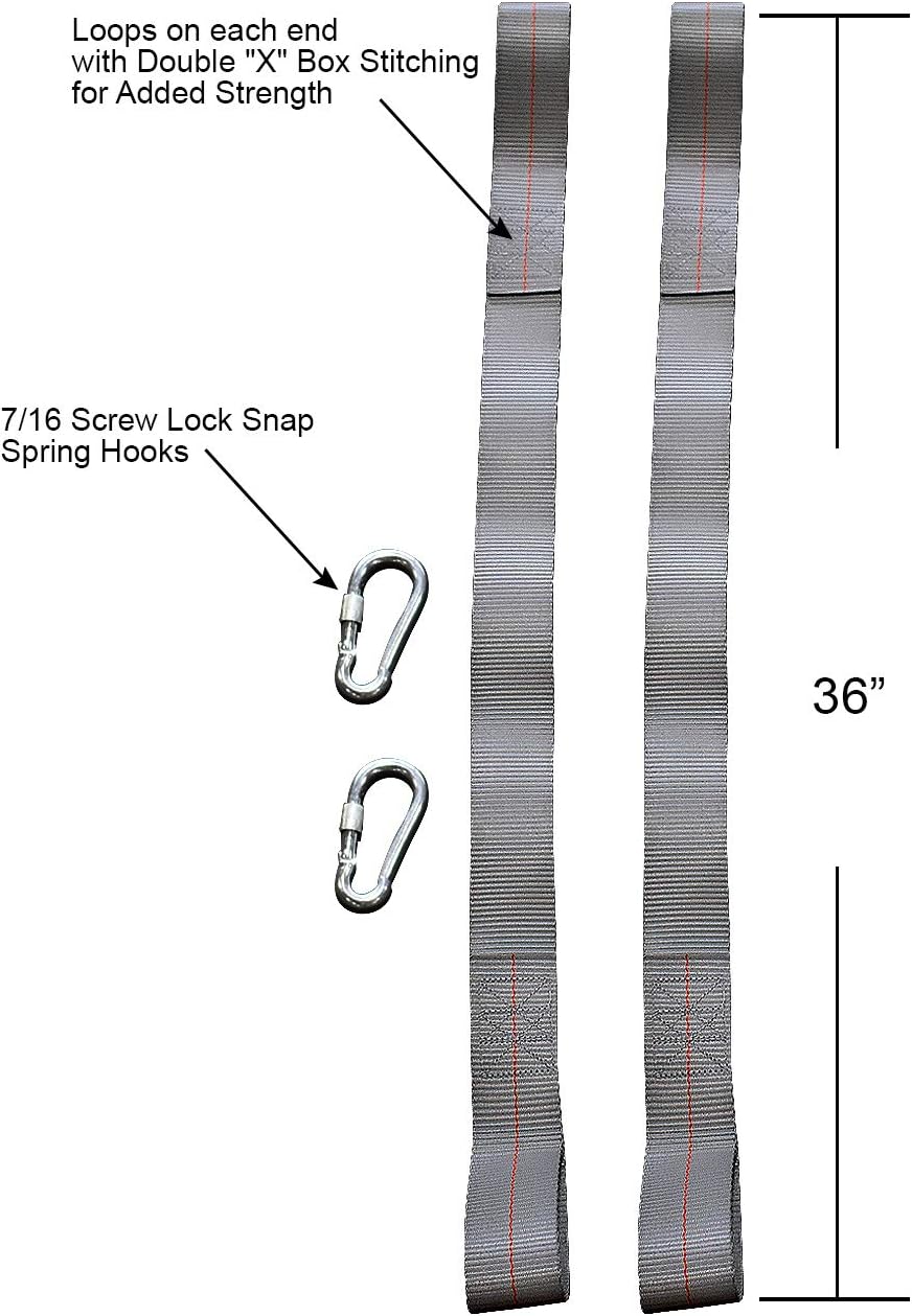 Wood Tree Swings 36" Tree Swing Hanging Strap with Safer Screw Lock Snap Hooks Heavy Duty Webbing Not Seat Belt Material: Toys & Games