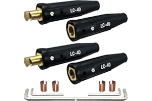 PIDNSROZO 2 Pack LC-40 Welding Leads Quick Connector, Welding Cable Connectors, Male & Female Welding Connectors for Welding Machine Accessories, 1/0 and 2/0 Welding Cable Size Capacity, 350 Amp Max Rating