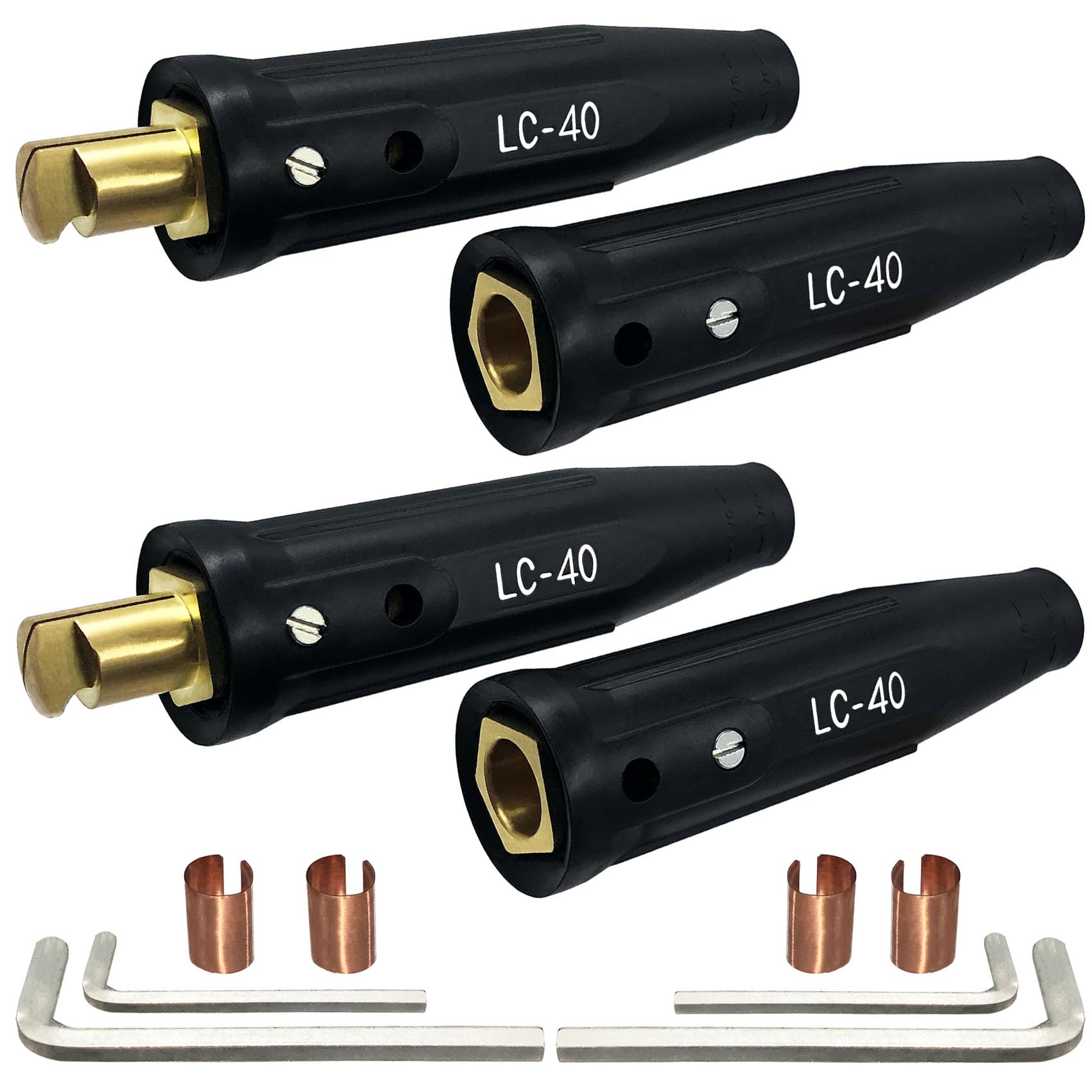 Photo 1 of 2 Pack LC-40 Welding Leads Quick Connector, Welding Cable Connectors, Male & Female Welding Connectors for Welding Machine Accessories, 1/0 and 2/0 Welding Cable Size Capacity, 350 Amp Max Rating