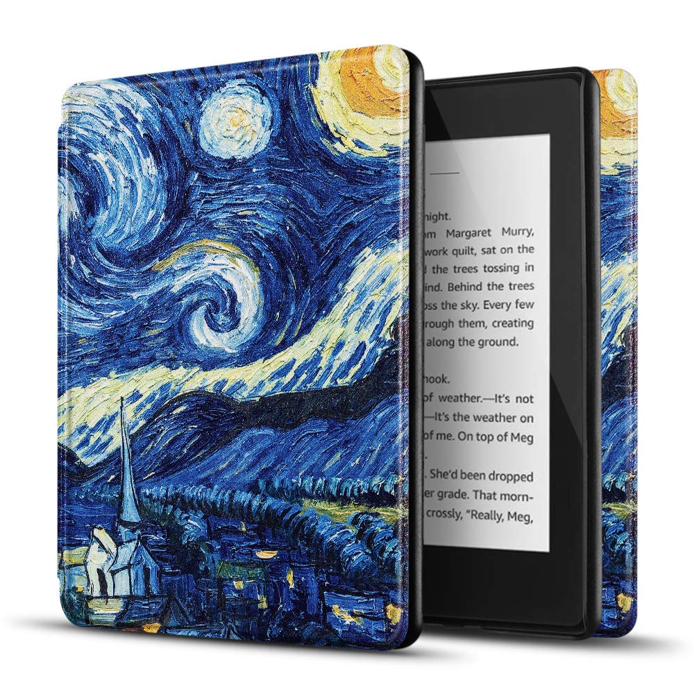 TNP Case for Kindle Paperwhite 10th Gen / 10 Generation 2018 Release - Slim Light Smart Cover Sleeve with Auto Sleep Wake Compatible with Amazon Kindle Paperwhite 2019 2020 Version (Starry Night)