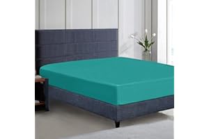 Mejoroom Full Size Fitted Sheet - Bottom Sheets with All-Around Elastic - Hotel Luxury and 16 inch Deep Pocket Bed Sheets - Easy Care, Fade and Wrinkle Resistant(1Piece,Teal)
