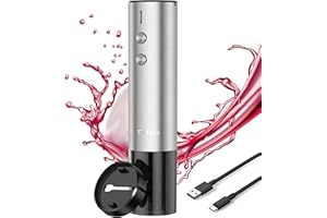 Tusoio Electric Wine Opener Stainless Steel Rechargeable Automatic Corkscrew Bottle Opener with Foil Cutter & Type-C USB Char