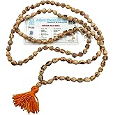 BRIJ HAAT Holy Basil Tulsi Wood Mala, 108+1 Beads, Hindu Japa Prayer Necklace for Meditation