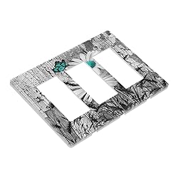 Turquoise Butterfly Daisy Flower 3 Gang Triple