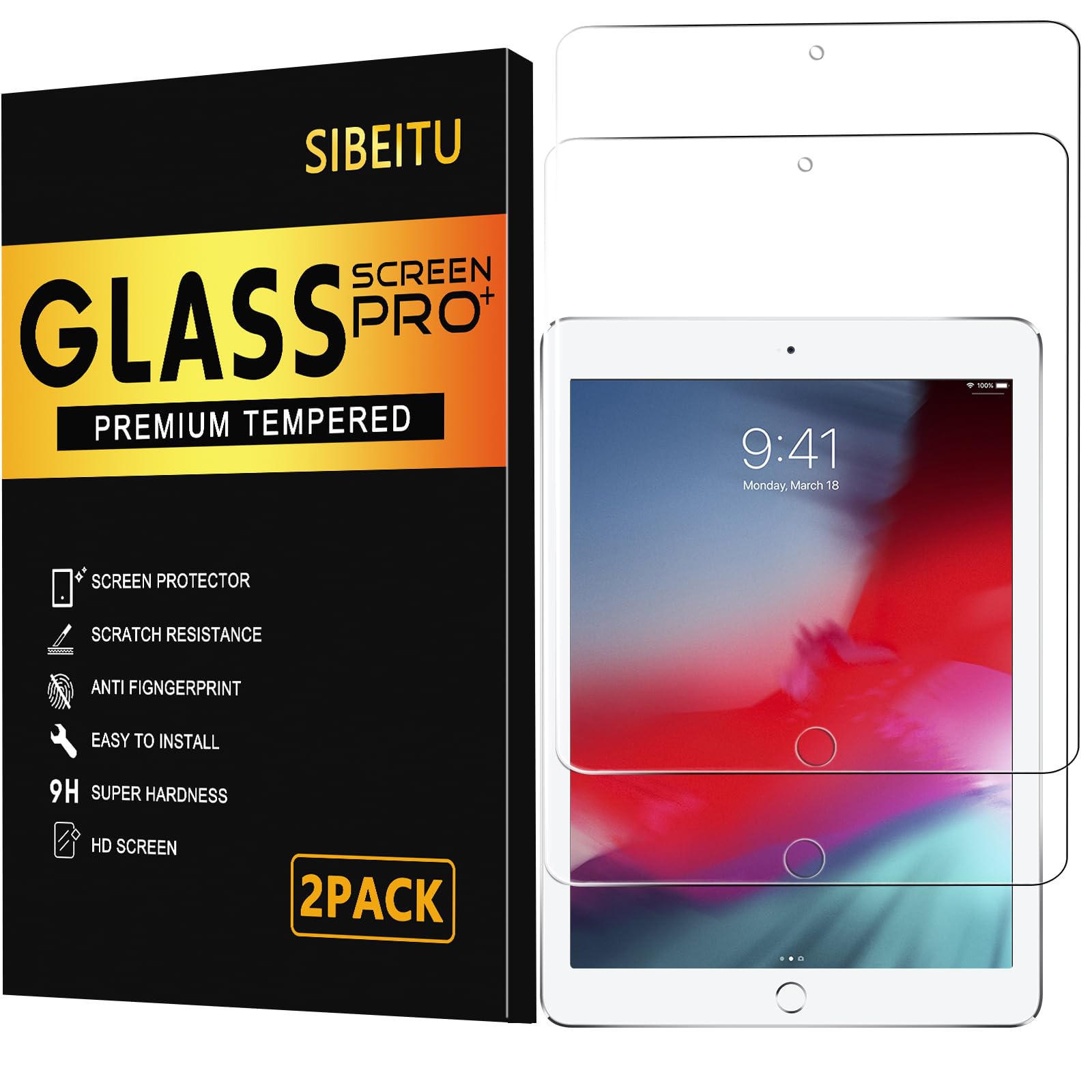 Photo 1 of SIBEITU Screen Protector for iPad Mini 5/4th Generation, 9H HardnessTempered Glass Film Guard 7.9 inch (2 Pack)
