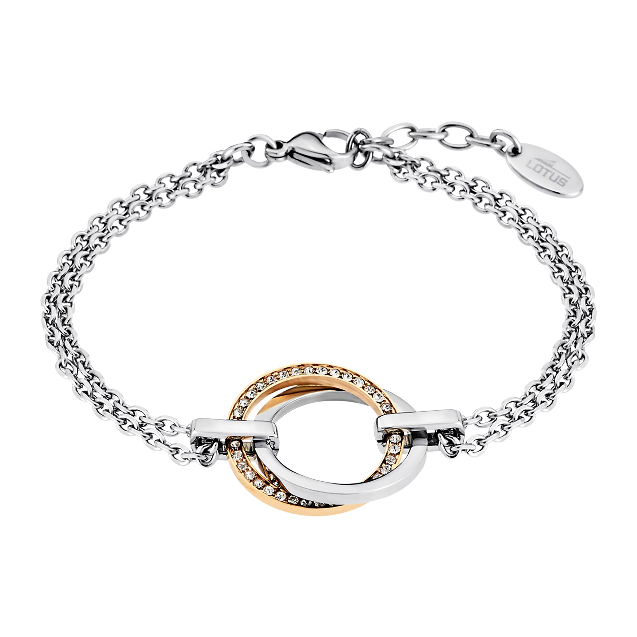 Lotus - LS1780-2/2: Women's Two-Tone Steel and Cubic Zirconia Bracelet, 18 cm, Stainless Steel, Zirconium oxide