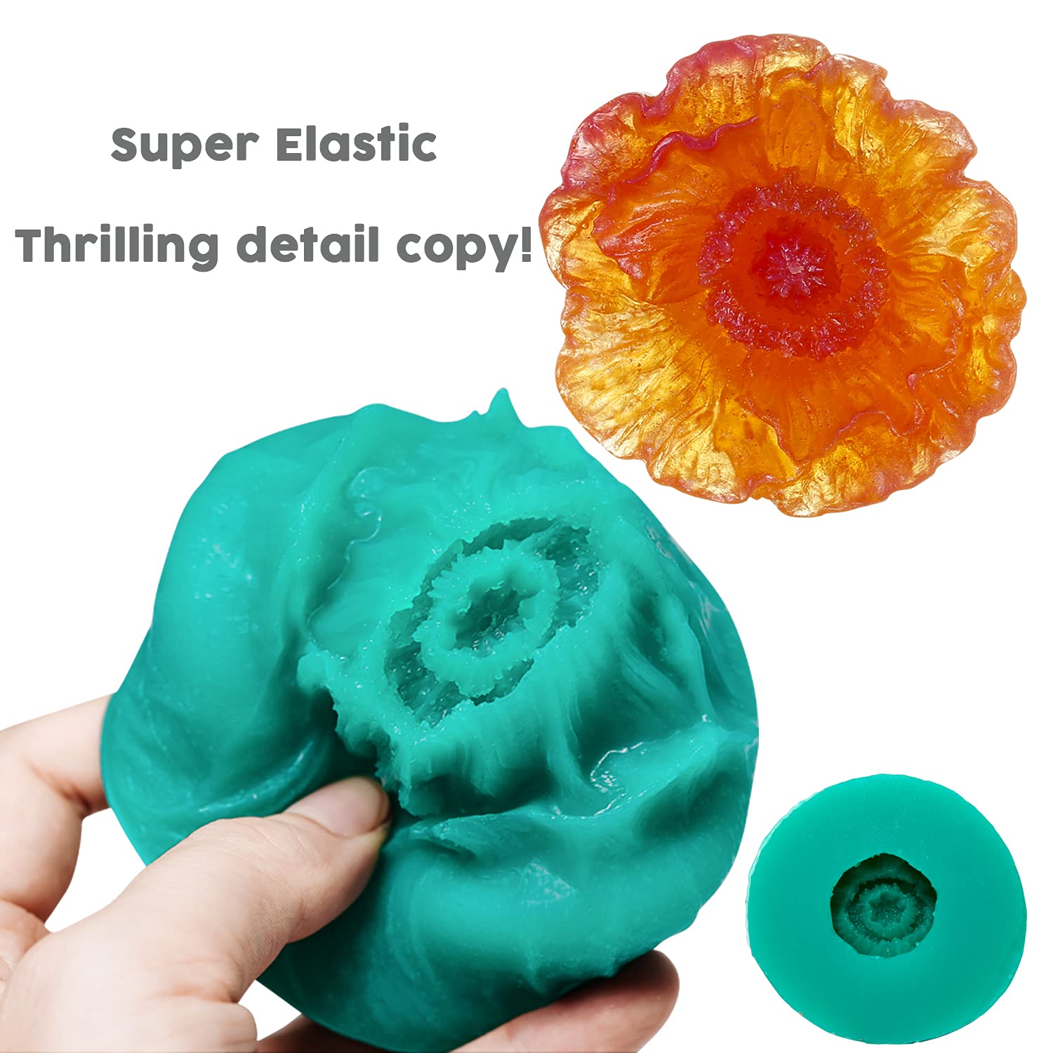 BBDINO Super Elastic Silicone Mold Making Kit 70.56 Oz, Liquid Silicone for Mold Making, Silicon Rubber for Molds Maker 1:1 by Volume Ideal for Casting with Resins | Plaster | Candle | Soap etc.