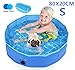 Pecute Dog Pool PVC Outdoor Pool Bathing Tub Portable Pet Playing Pool for Dogs Cats and Kids -(Small,Φ32 × H8 Inches)