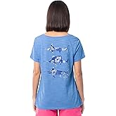 Guy Harvey Women's Shoreline Short Sleeve Relaxed V-Neck T-Shirt