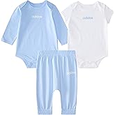 adidas baby-boys 3-piece Linear Logo Bodyshirt & Pant Set