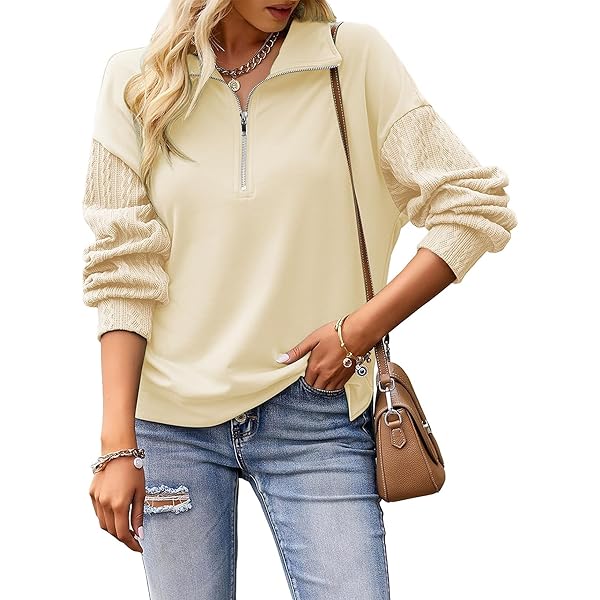 トップス high neck short zip sweatshirt Amazon.com: WogdruvsQs Women Half Zip Sweatshirts Long