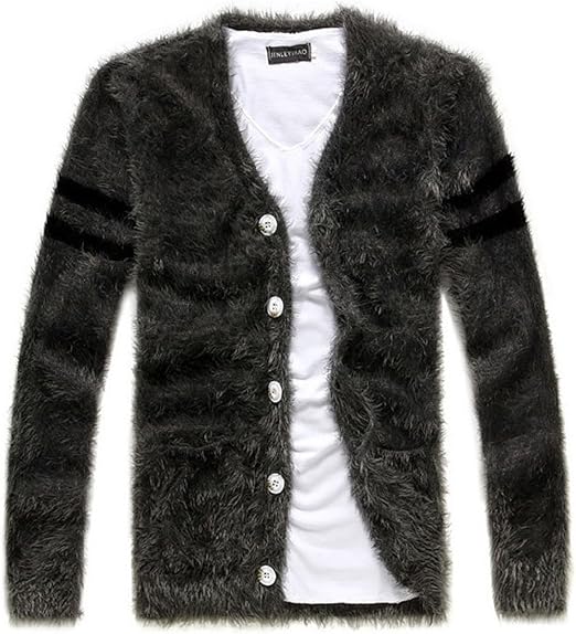 Amazon メンズ カーディガン ボアカーディガン セーター ニット ジャケット メンズファッション メンズアパレル トップス 秋冬 Vネック 長袖 スリム アメカジ トラベル レジャー 通勤 通学 おしゃれ カジュアル 海外セレブ 可愛いスカーフ付き Kk1615 2xl