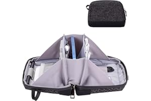 DDgro Mini Travel Cable Organizer Case - Compact and Stylish Electronics Storage Bag (Checkered Black-Mini)