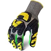 Ironclad KONG INDI-KC5G-03-M Industrial Impact Knit Cut 5 Grip Oil &amp; Gas Safety Gloves, Medium