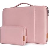DOMISO 17.3 inch Laptop Sleeve Case Water Resistant Shockproof Protective Computer Bag for 17.3" Notebook/IdeaPad/LG Gram/HP Pavilion Envy 17/MSI with Accesory Bag,Pink