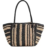 Madewell Women's Mini Black And White Straw Tote
