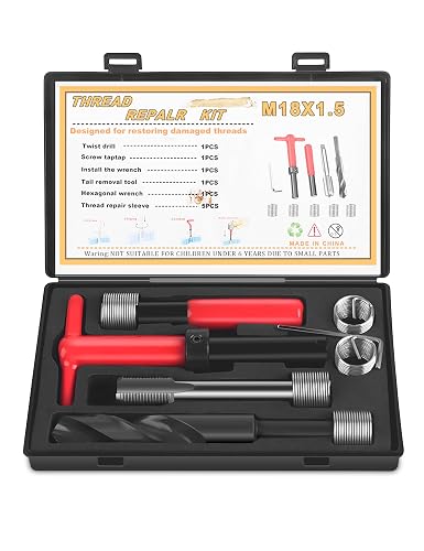 M18x1.5 Thread Repair Kit, 10 Pcs Helicoil Thread Repair Kit Thread ...