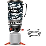 Backpacking Camping Stove 1.4L, AdaLov 2-in-1 Outdoor Camping Cooking System Portable Hiking Stoves Propane Camp with Pot & P