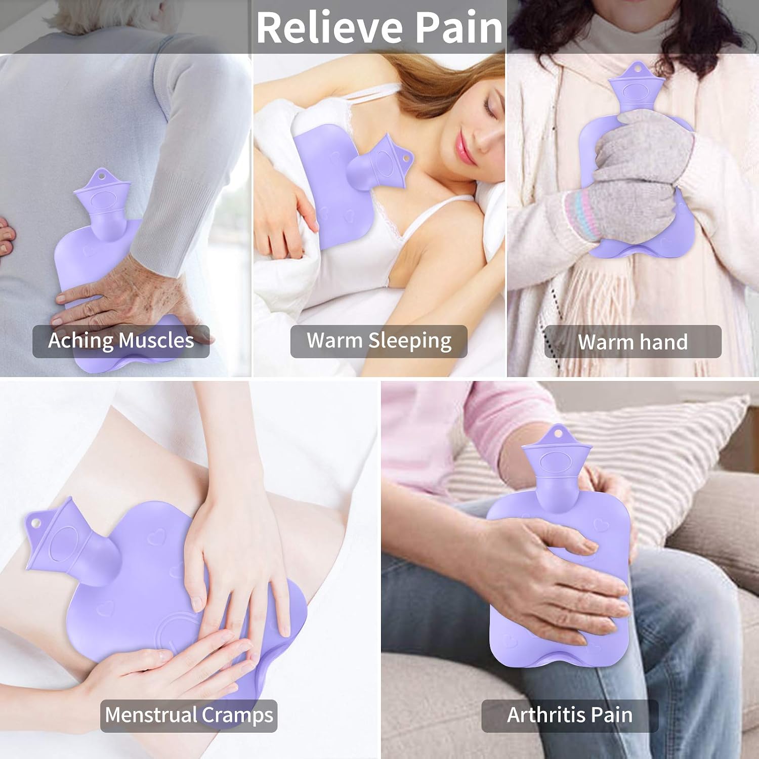 Hot Water Bottle with 2 Pack Waist Cover - Image 3