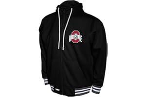 Franchise Club Mens College Teams Lightweight Embroidered Logos Full Zip Hooded Jacket