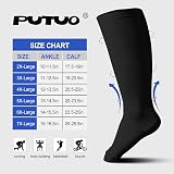 PutuO Plus Size Compression Socks 20-30 mmHg Men Women Black 5XL 1 Pair view 2
