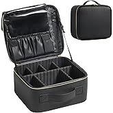 BEAUTY CASE Makeup Travel Case 10 Inch, Large Storage Capacity Makeup Organizer Travel Bag with Compartment, Portable Cosmetic Case for Women, Waterproof, Durable, Gift for Her, Black