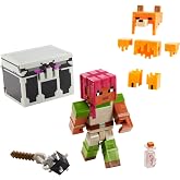 Mattel Minecraft Dungeons Battle Chest with Figure, Weapon and Accessories, Action &amp; Adventure Toy Based on Video Game, For Storytelling Play and Display, Gift for 6 Years Old and Up