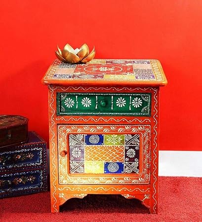 Kamdhenu art and craft Bedside Table Multi Color (16 x 16 x 18 Inch)