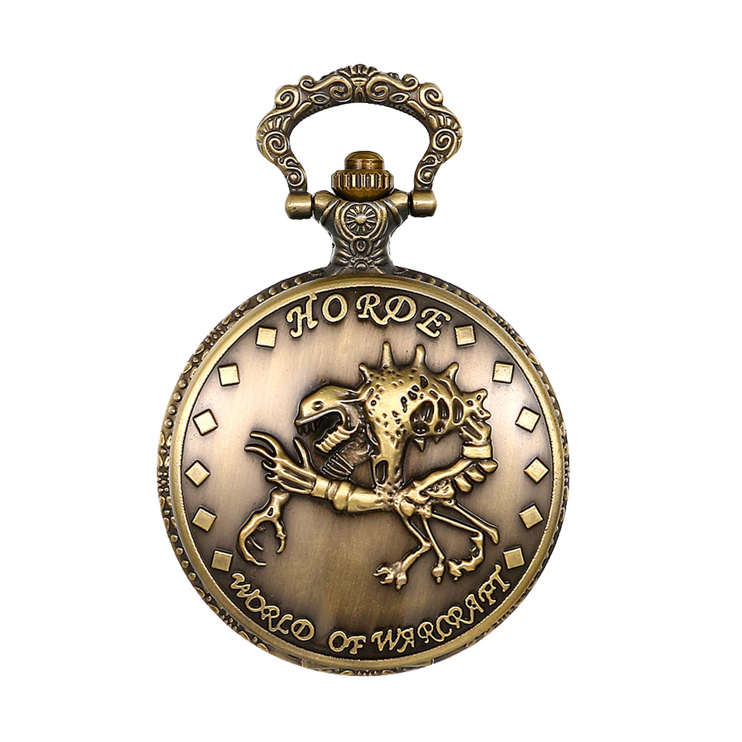 JewelryWe Men Women Skull Pocket Watch Classic Vintage Quartz Pendant Watches Necklace Watch with Chain