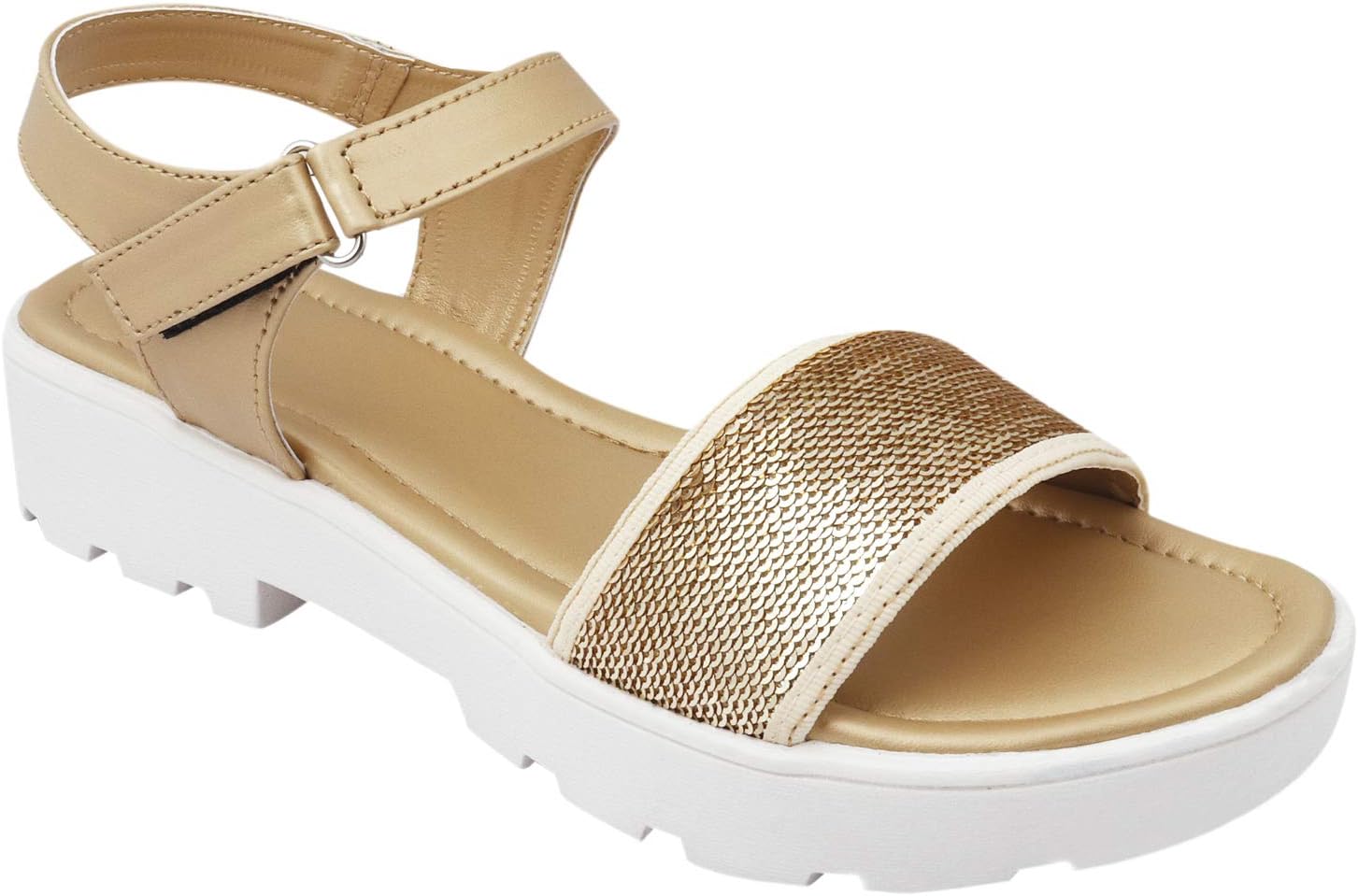 Right Steps Women's T-Strap Sequins Sandals