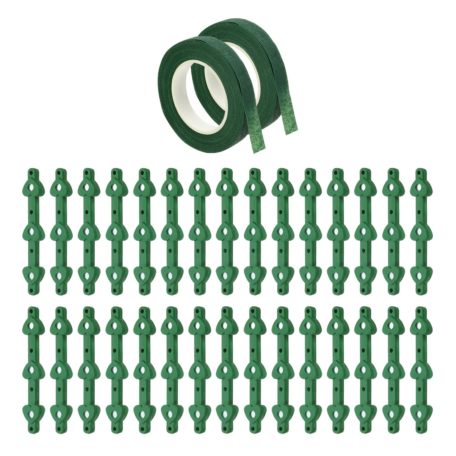 PATIKIL Floral Boutonnieres Magnet Corsage Brooches with 2 Rolls Floral Wrapping Tape for Flowers Making DIY Wedding, Green (30 Pairs)