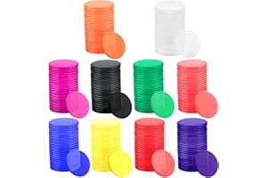 Coopay 300 Pieces 10 Colors Plastic Learning Counters Disks Bingo Chip Counting Discs Markers for Math Practice and Poker Chips Game Tokens,1Inch (Style 1)