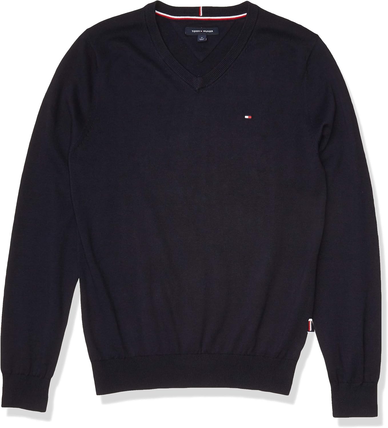 Tommy Hilfiger Men's Cotton V Neck Sweater at  Men’s Clothing store