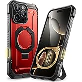 SUPCASE for iPhone 16 Pro Case with Camera Control Capture Button (Unicorn Beetle Grip), [Compatible with MagSafe] Heavy Duty Rugged Magnetic Stand Phone Case for iPhone 16 Pro 6.3'' 2024, Ruddy