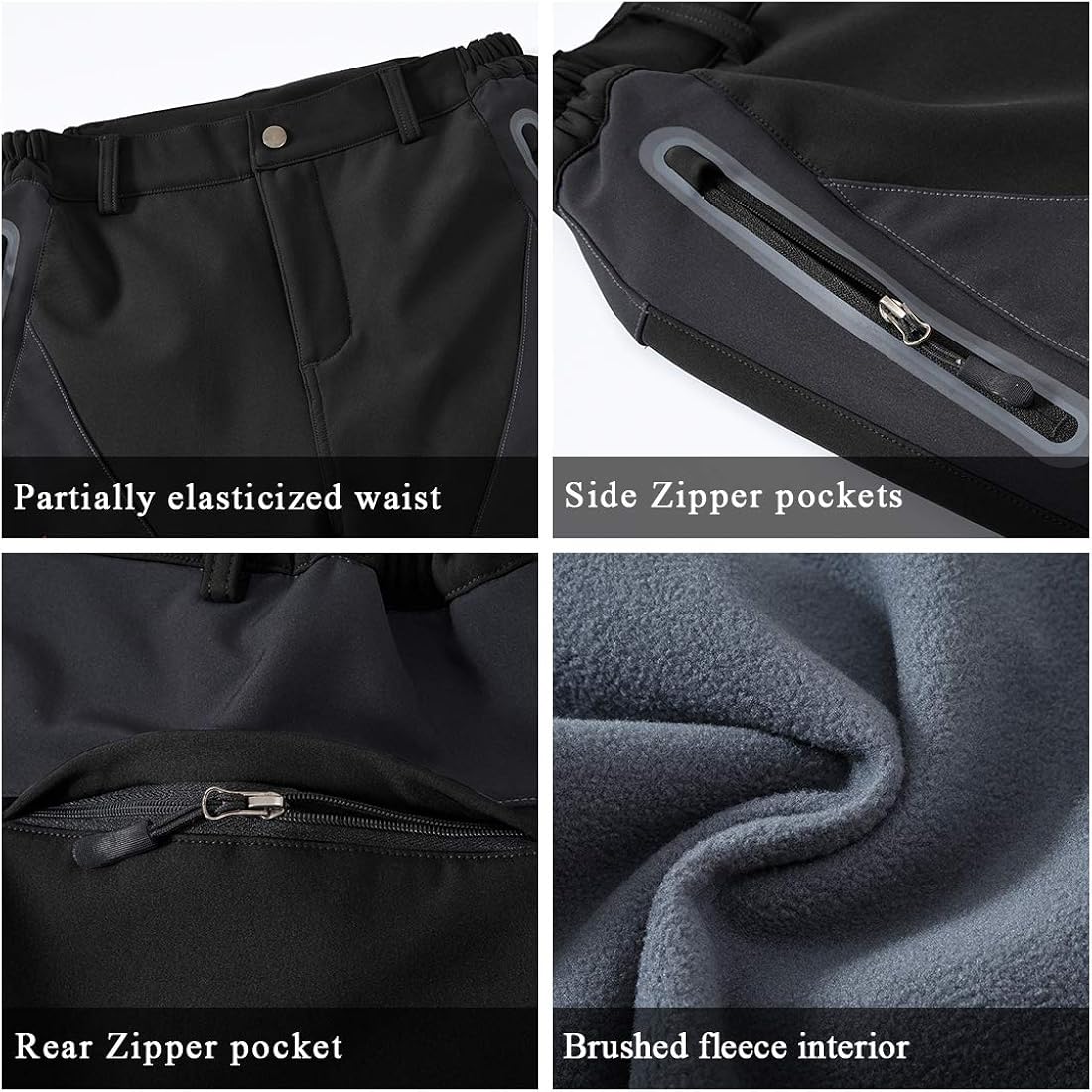 TBMPOY Women's Outdoor Softshell Pants Waterproof Quick Dry Fleece Lined Hiking Cargo Pants: Clothing