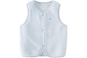 DAVE&BELLA Toddler Vest for Girls Boy, Sleeveless Reversible Sherpa Fleece Vest Fall Winter Button Down Waistcoat Outerwear