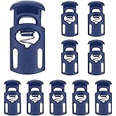 MECCANIXITY Spring Cord Locks Plastic Single Hole Toggle Stopper Drawstring Cord Stops Fastener for Shoelaces Paracord Bags Clothing DIY Projects, Navy Blue, Pack of 10