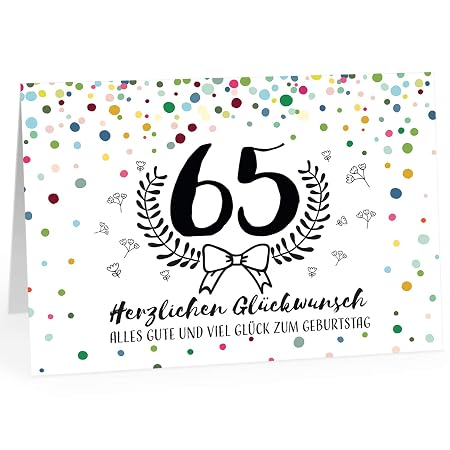 WHITE COTTON CARDS Geburtstagskarte Für Oma 65 – Handgefertigt Mit Strass, 16x16 Cm, Blanko Innen