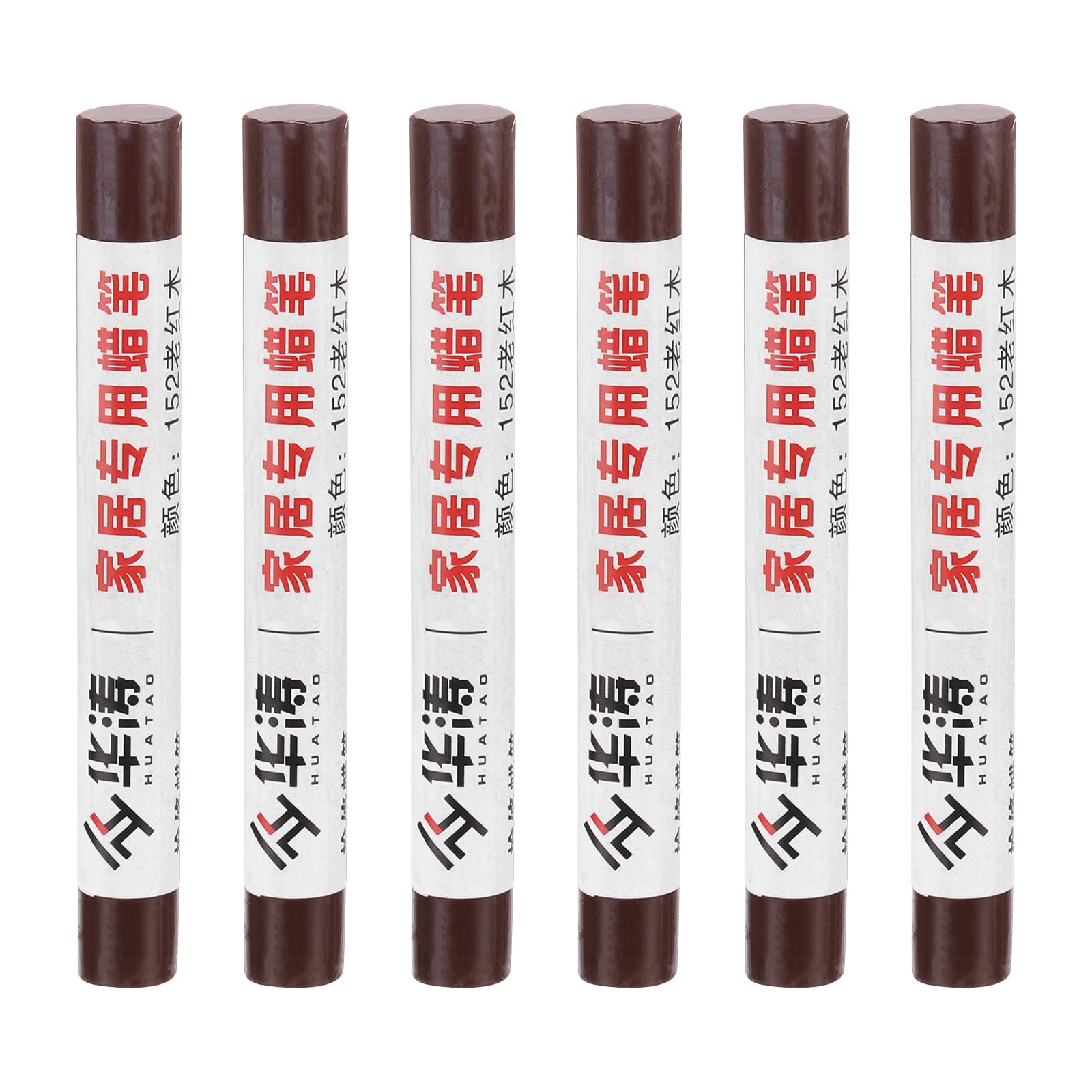 PATIKIL Furniture Repair Crayons, 6 Pcs Wax Wood Filler Sticks Wood Wax Crayons for Scratches, Wood Floor, Holes, Tables, Old Red Wood