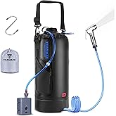 Teamaze Portable Shower,12L/3.2 Gal Solar Camping Shower Bag with Auto Pressure Pump,Portable Outdoor Shower for Camping,Beac