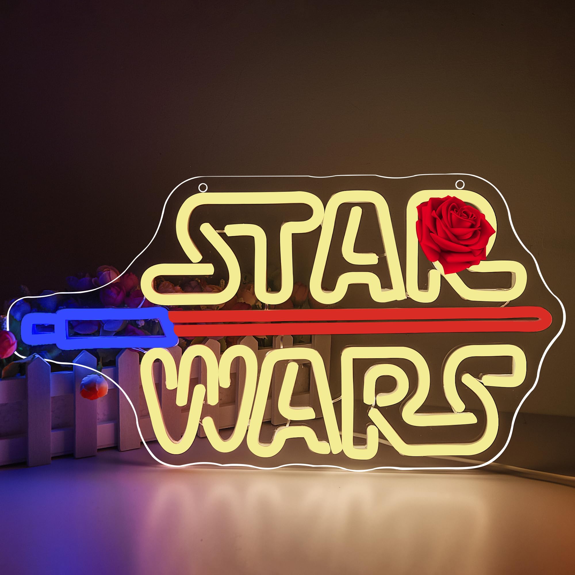 Photo 1 of Gaming Neon Sign, Lightsaber Led Signs,GameRoom Decor,Outer Space Gaming Wars Decoration,Game Art Light for Gam Room,Man Cave,Bar,Party,Gamer Signs for Men,Teens,Gamers,Size 16.5 * 8.6 inches(XD107)