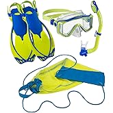 Rapido Clareza Marine Junior Mask, Fins and Snorkel Set - Blue Lime, Small/Medium