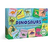 eeBoo Little Dinosaurs Memory &amp; Matching Game, Ages 3+, 1-4 Players | Teaches dinosaur names &amp; pronunciation. Sharpens recognition, concentration &amp; memory skills. Includes 36 tiles, 18 pairs