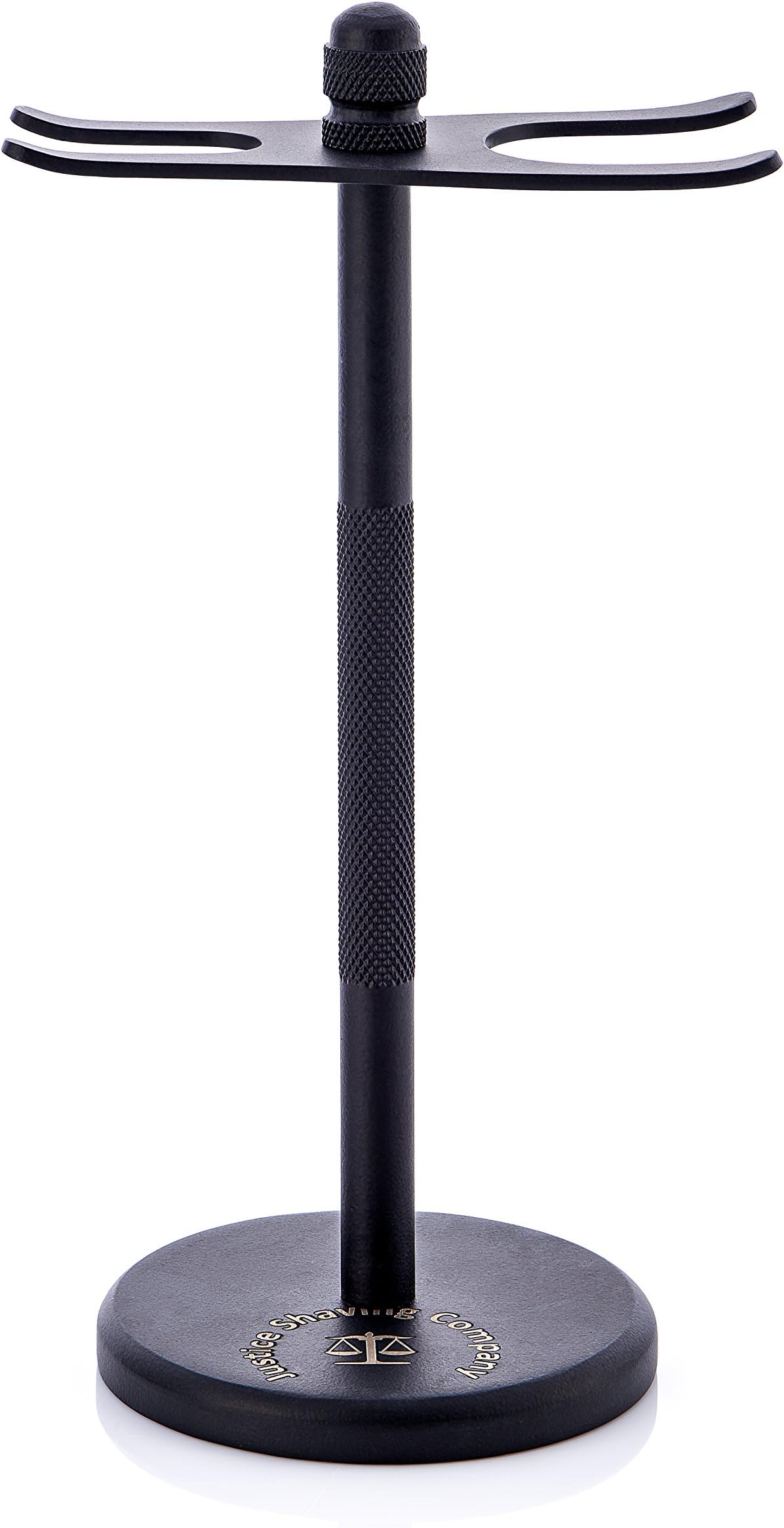 Justice Shaving Company’s Premium Matte Black Shaving Stand: Store Your Shaving Brush and Safety Razor Properly with the Core Element in your Shaving Kit