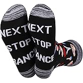 JXGZSO France Symbols Souvenir Gift Next Stop France Socks France Trip Themed Socks France Lover Gift Europe Travel Gift