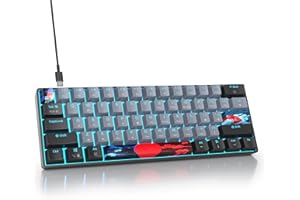 Ussixchare 60 Percent Gaming Keyboard Portable Wired Mechanical Keyboard Ultra Compact Keyboard RGB Backlit Red Switch for Wi