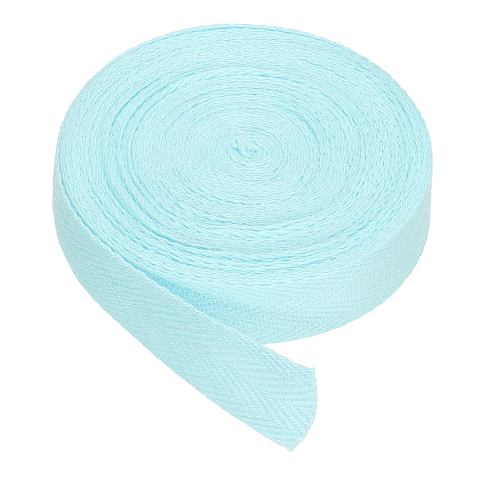 PATIKIL Cotton Twill Tape 20mm(3/4") 9m(10 Yards) Cotton Ribbon Bias Binding Tape Herringbone Webbing Trim for Sewing Gift Wrapping Craft DIY Light Blue