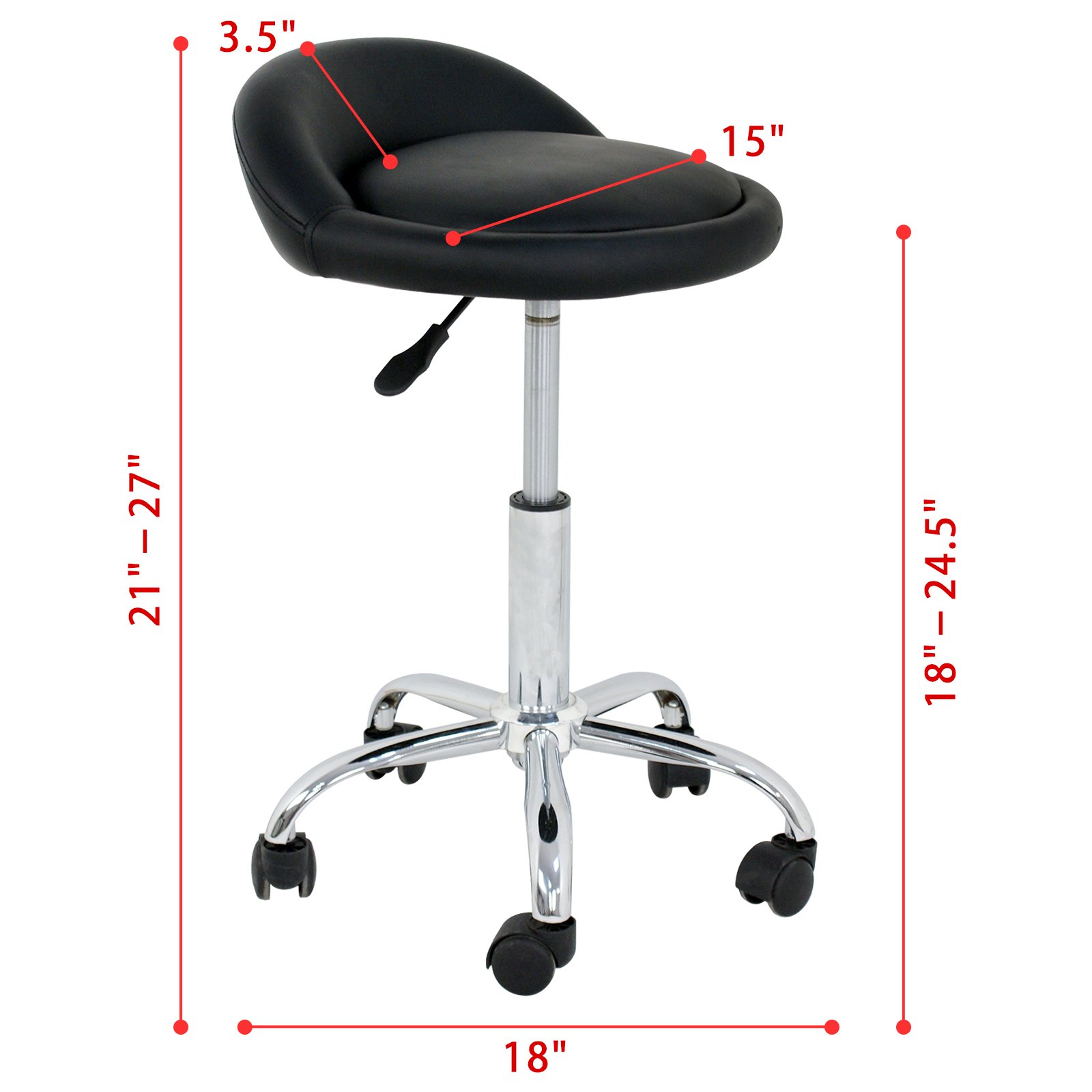 Adjustable Hydraulic Rolling Swivel Salon Stool Chair Tattoo Massage